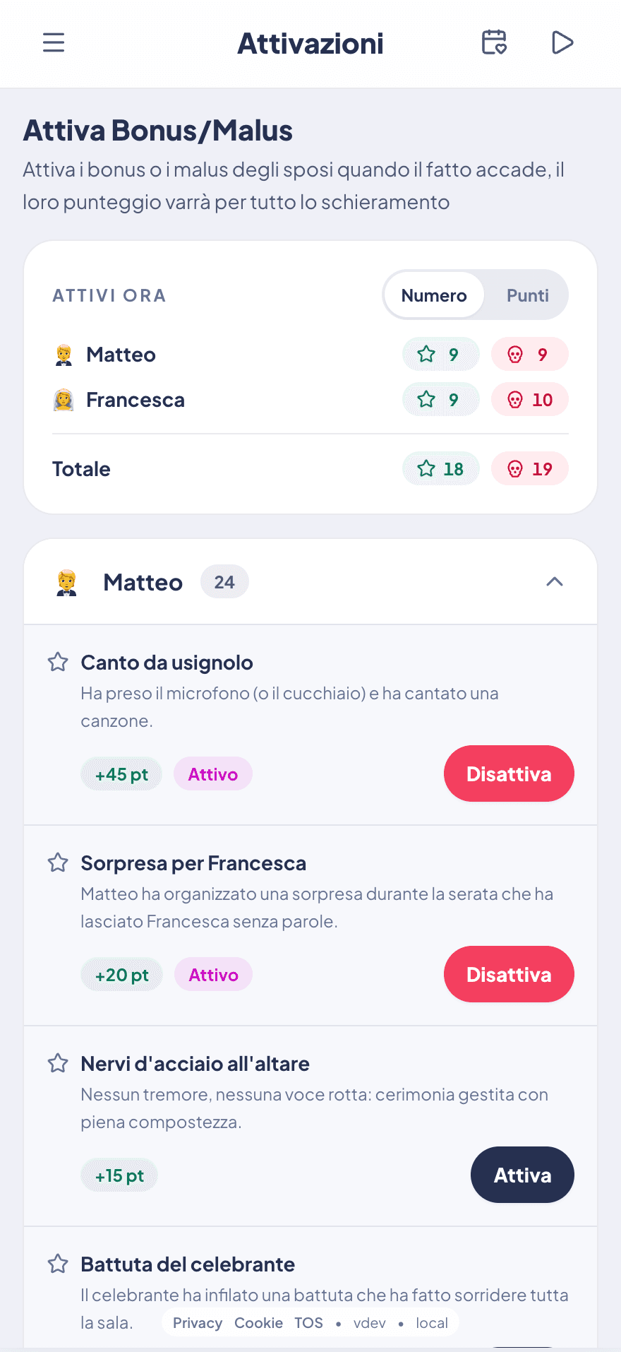 Attivazione bonus malus